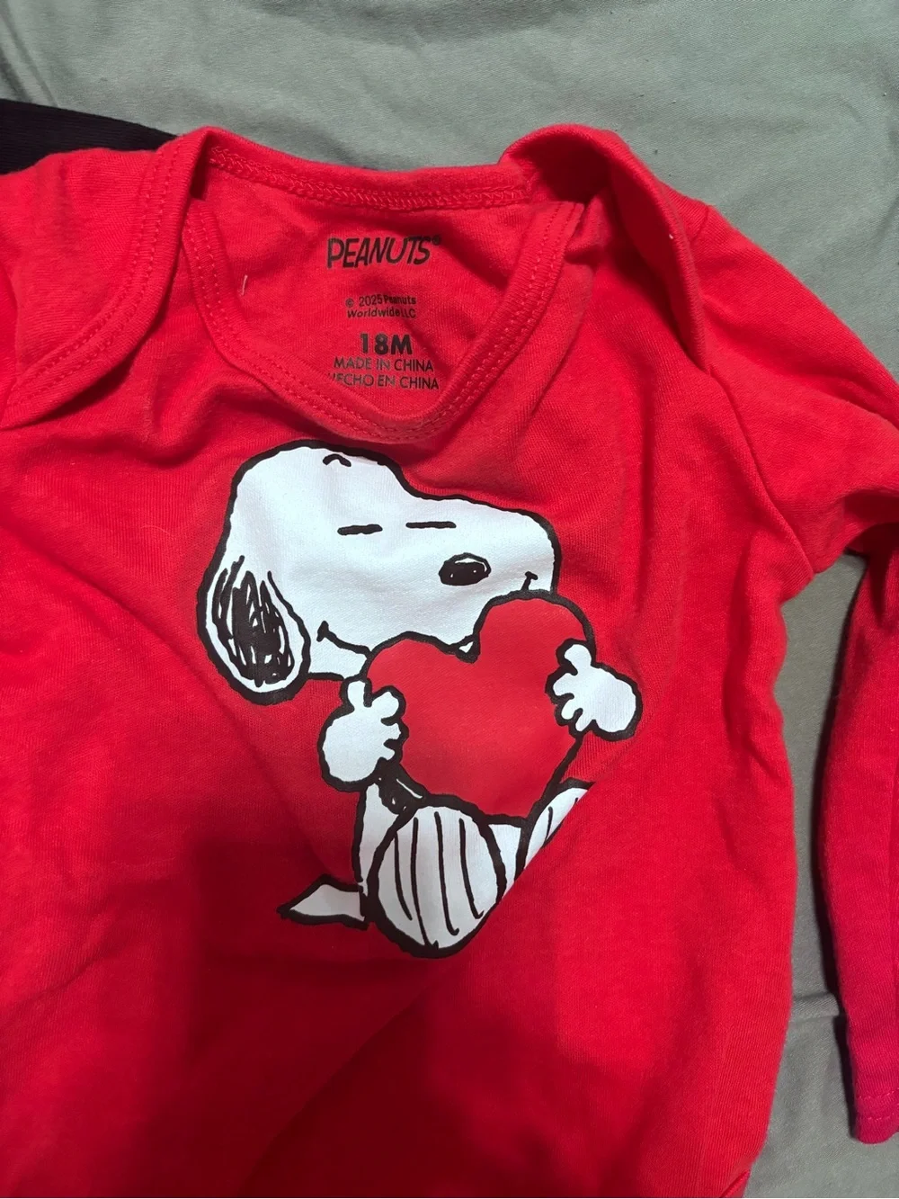Two Peanuts Snoopy Long-Sleeve Baby One-Piece 18 months